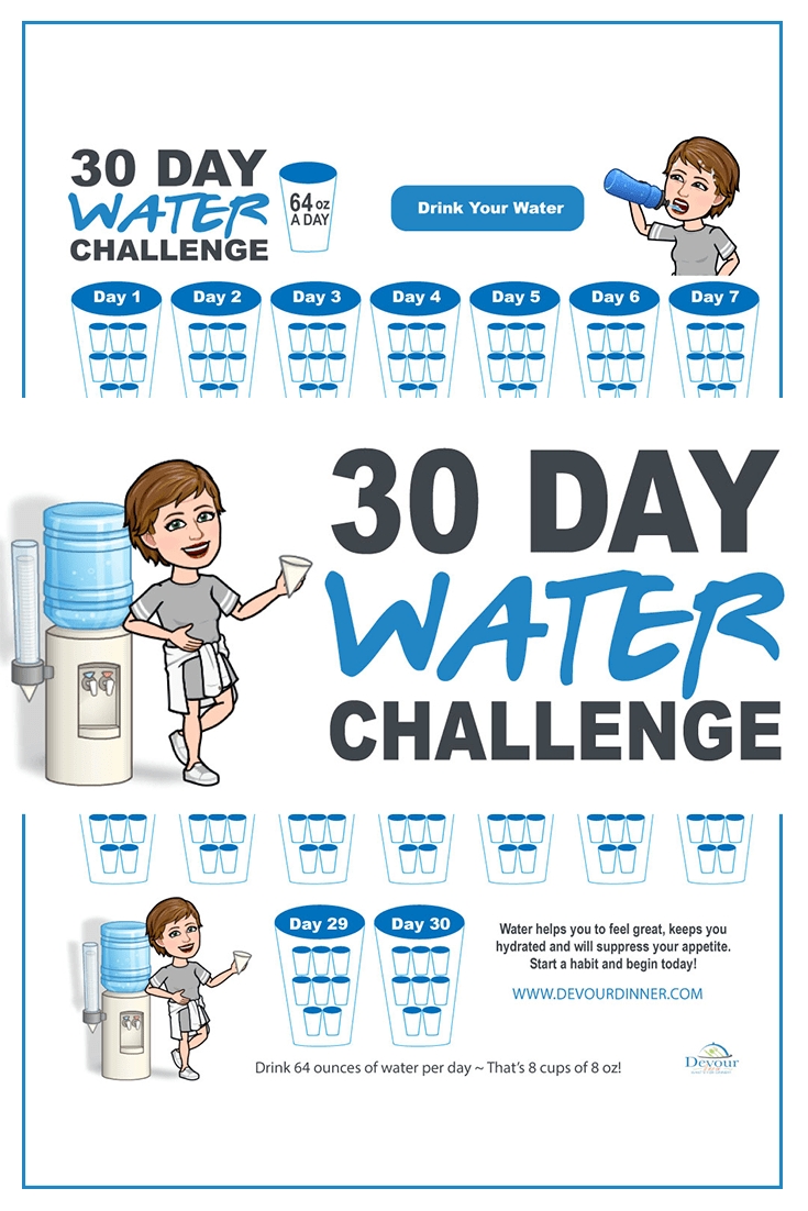 Start Hydrate Yourself To A 30 Day Water Challenge With Free  Water Challenge Calendar