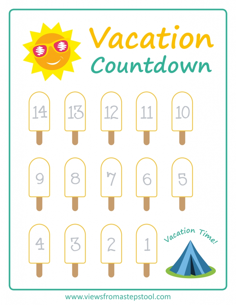 Vacation Countdown Calendar Template Calendar Design