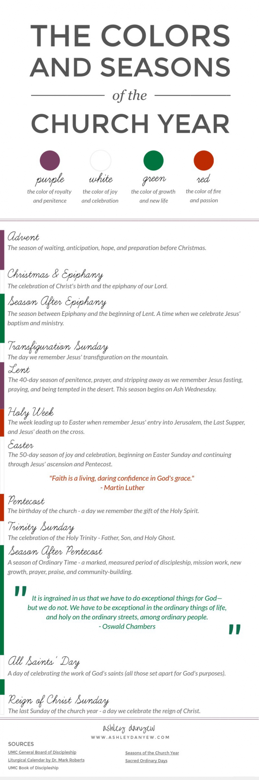 The Colors And Seasons Of The Church Year [Infographic  Seasons Of The Methodist Liturgical Calendar