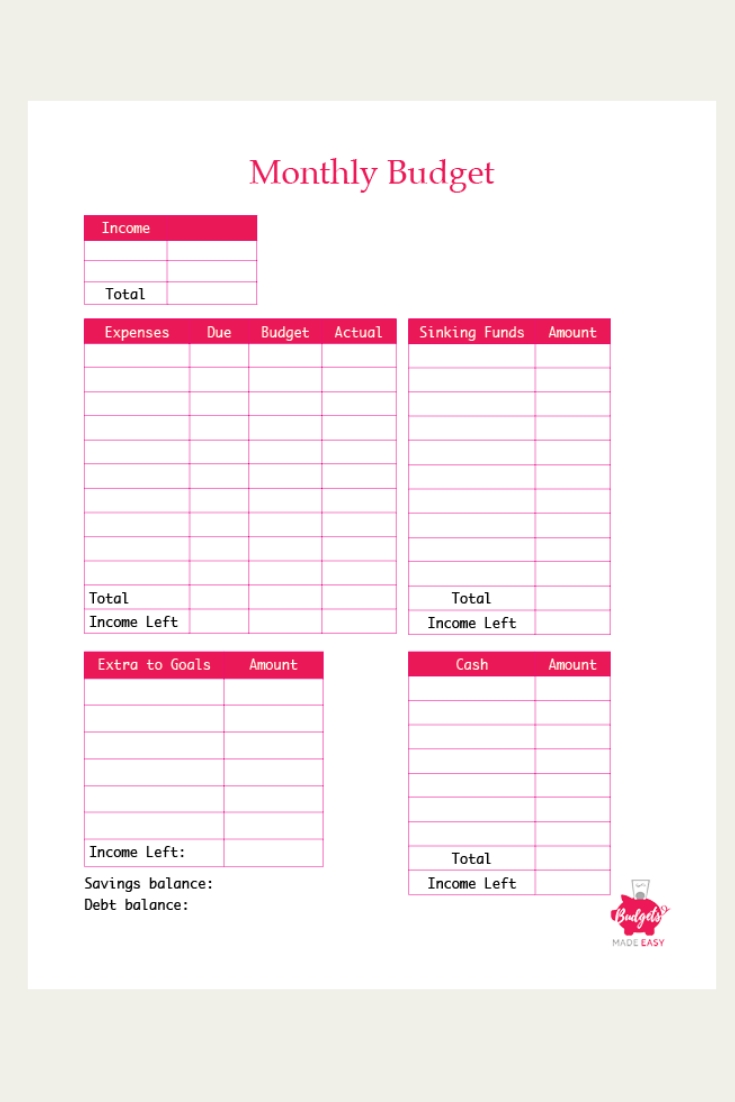 The Most Effective Free Monthly Budget Templates That Will  Free Printable Monthly Bill Template