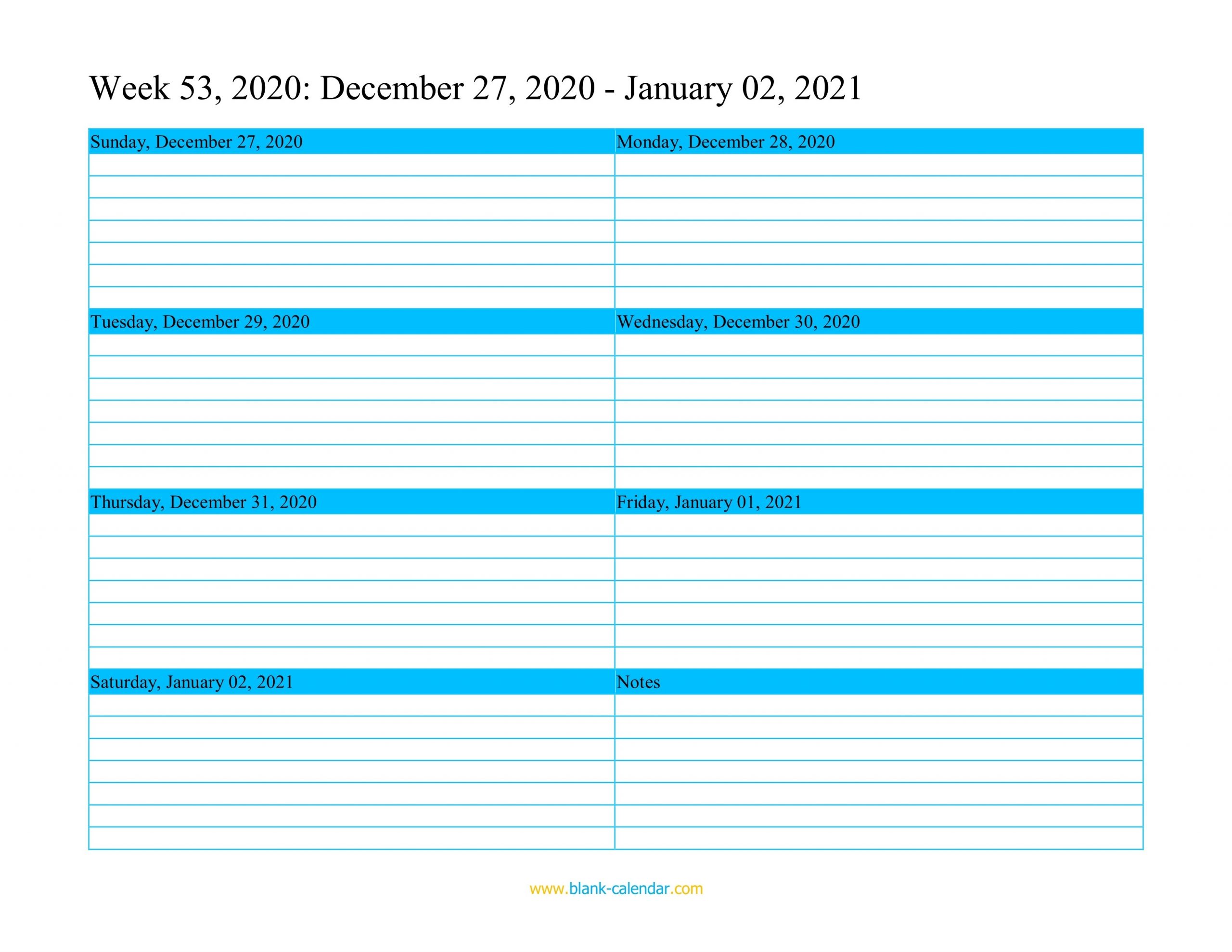 Weekly Calendar 2021 (Word, Excel, Pdf)  Printable Weekly Calendar Templates Free 2021