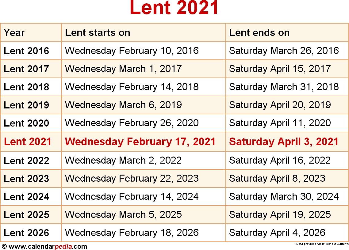 When Is Lent 2021?  Free Lenten Calendar 2021