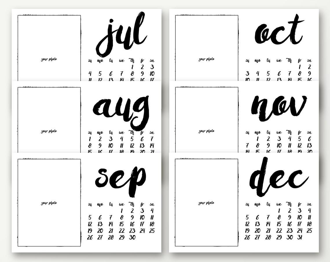 2021 Desk Calendar 4X6 Photo Calendar Template Editable | Etsy  Printable 4X6 Calendar Template