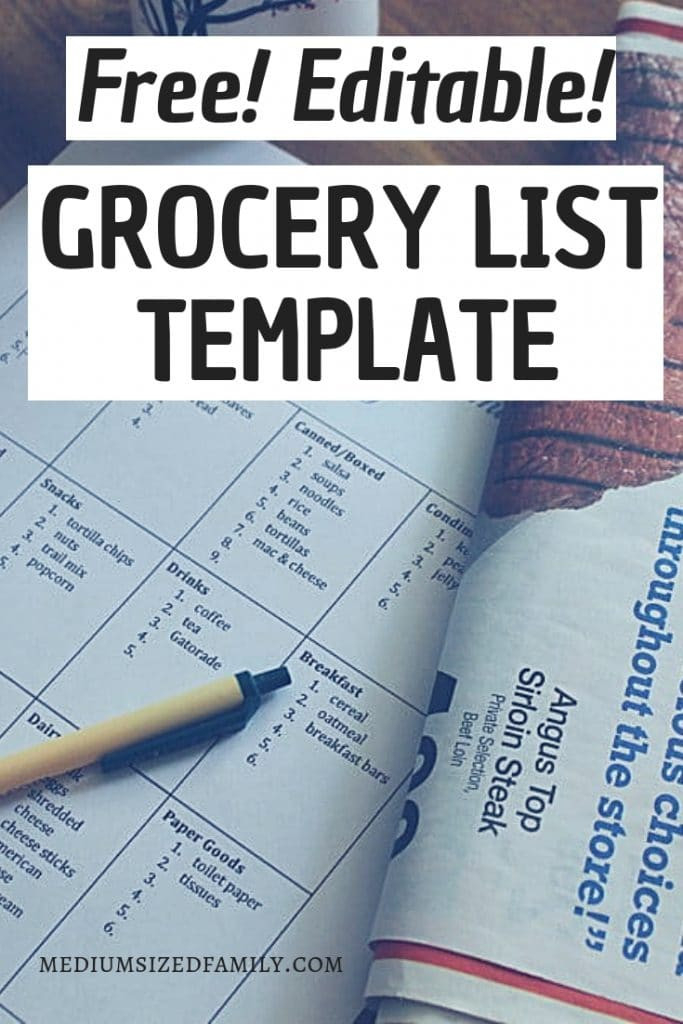 A Free Editable Grocery List Template That Will Cut Plan  Shopping List