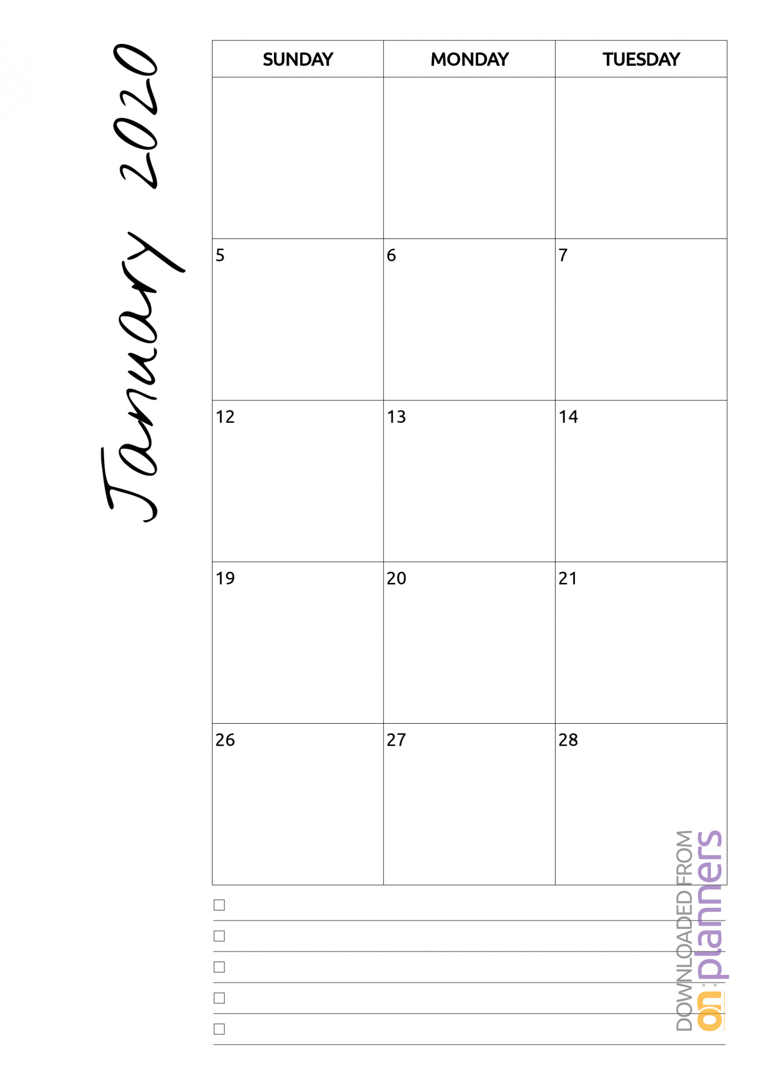 Blank Calendar 2020 Printable Monthly Payday Bills And Due  Blank Monthly Calendar Printable Free Without Downloading