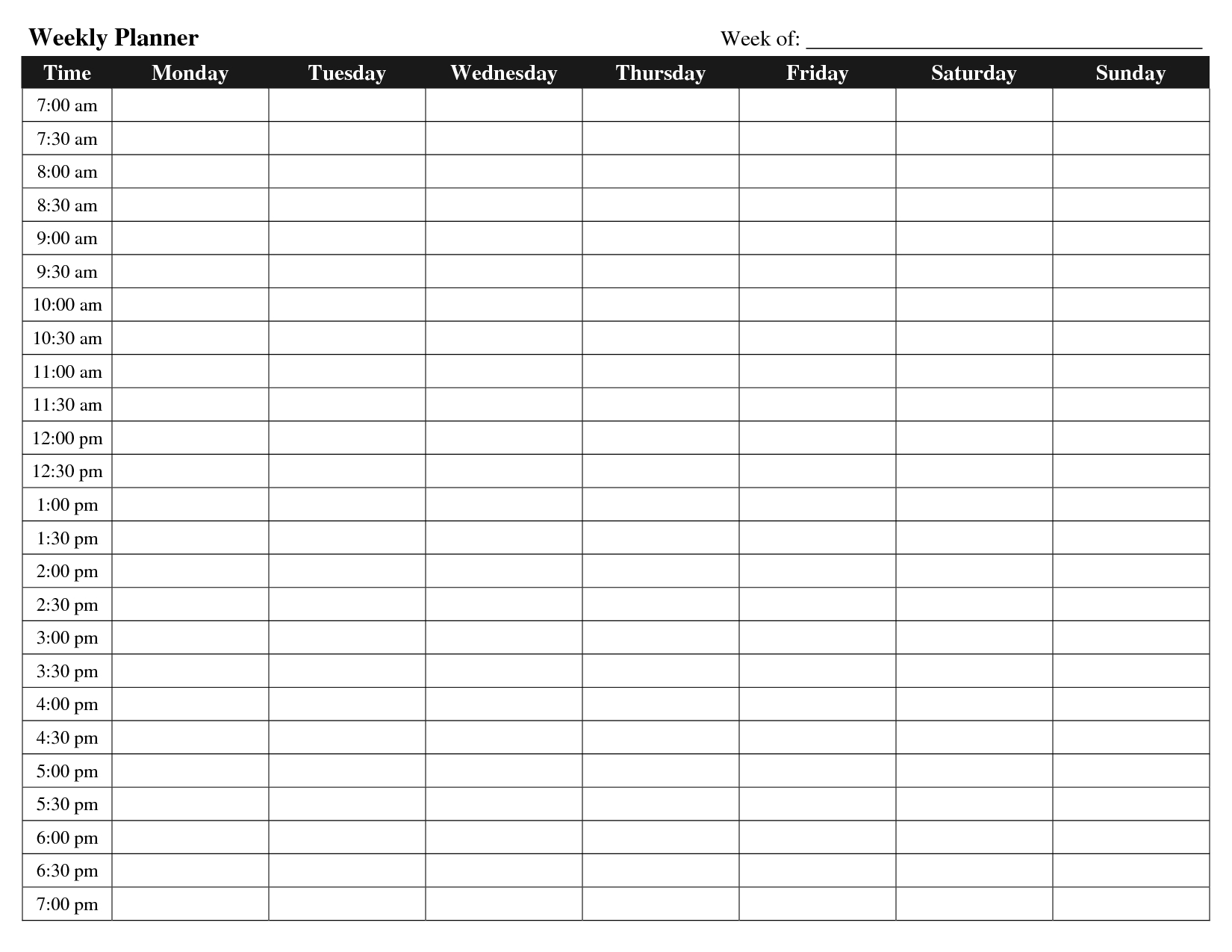 Blank Time Slot Week Schedules | Calendar Template Printable  Blank Daily Schedule