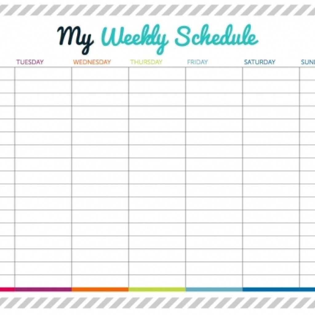 Blank Weekly Schedule With Time Slots | Free Calendar  Calendar With Times Slots
