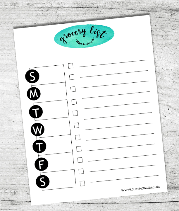 Budget Saver: Free Organized Grocery List!  Shopping List