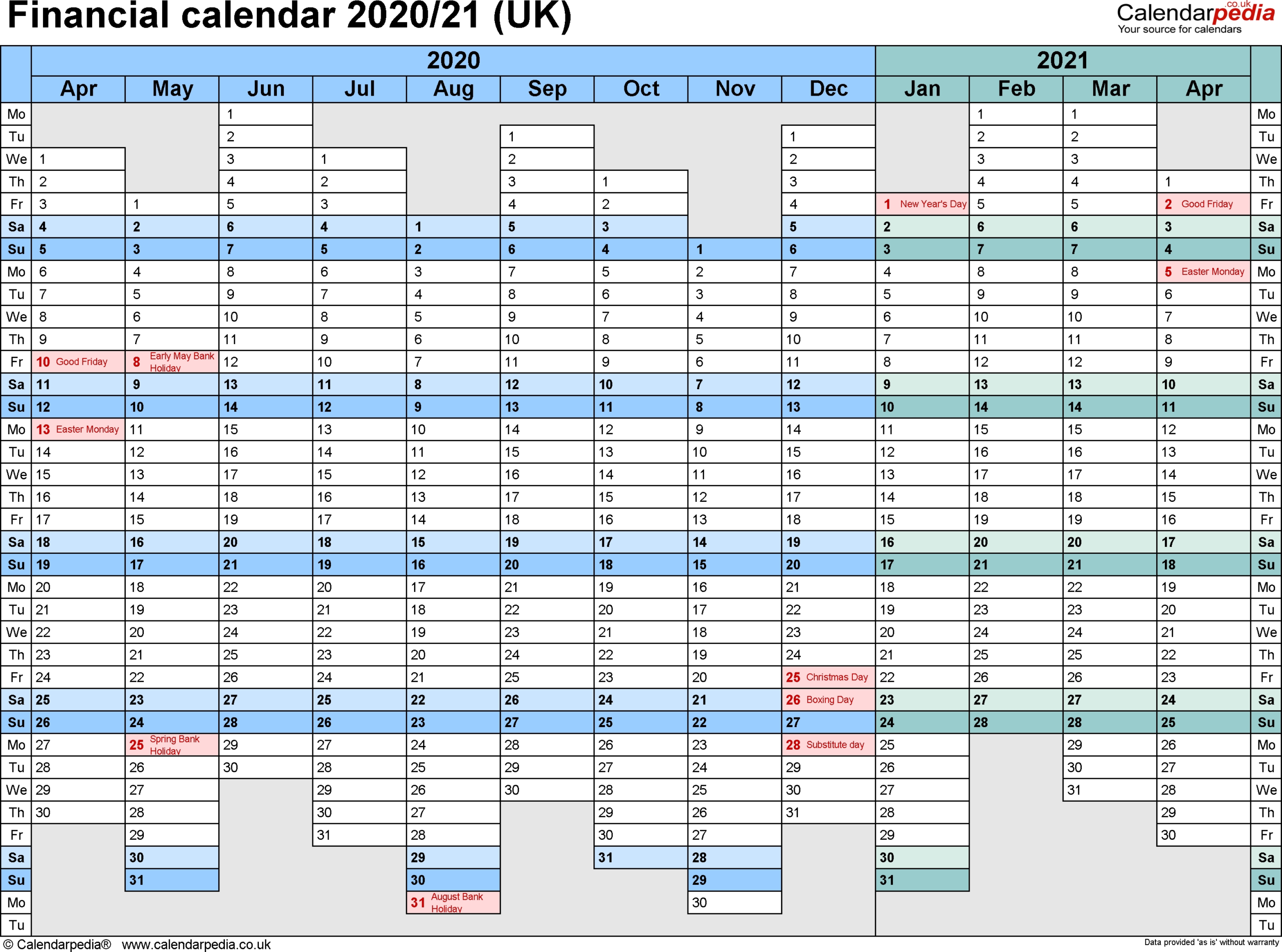 Calendar Financial Year 2020 2020 - Template Calendar Design  Financial Year Australia Dates