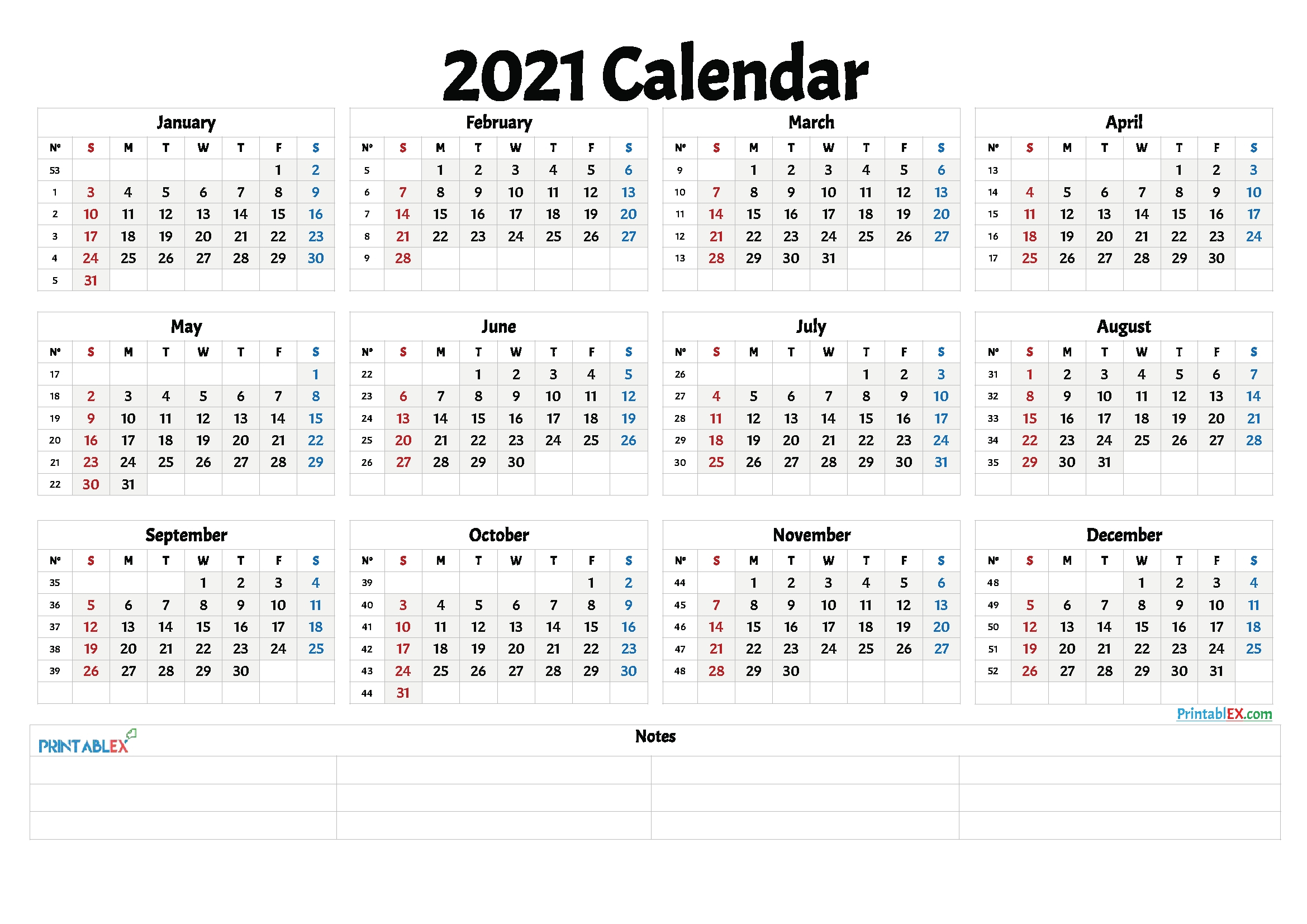 Create Your Printable Calendar 2021 No Download | Get Your  2021 Calendar Template Large Print
