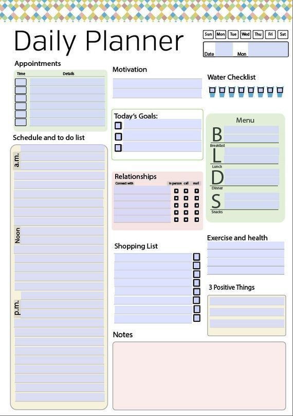 Day Planner Printable Daily Planner Editable Daily  Editable Daily Planner Template