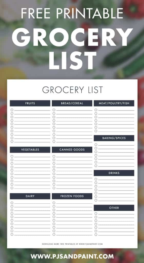 Download Free Printable Grocery List | Organized Shopping List  Shopping List