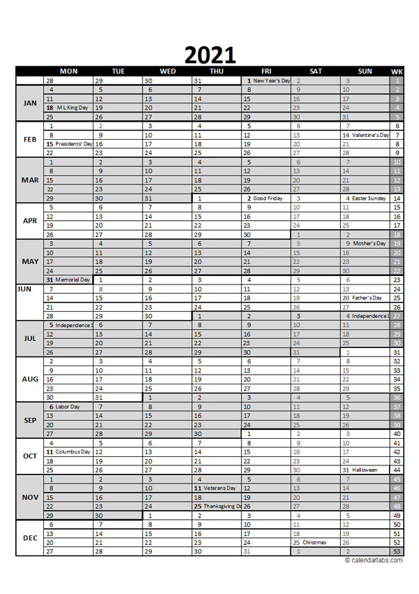 Free 2021 Excel Calendar For Project Planning - Free  Julian Calendar 2021 Excel