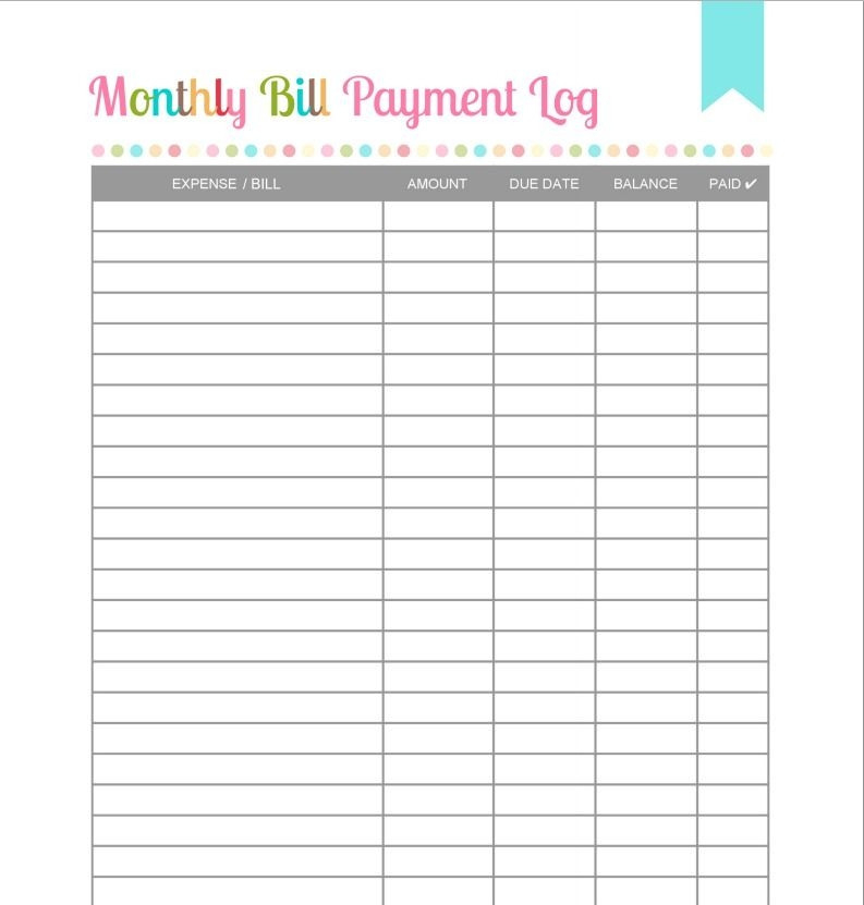 Free Bill Tracking Printable :-Free Calendar Template  Pay Bills Calendar
