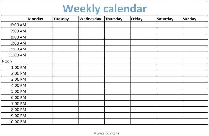 Free Printable Daily Calendar With Half Hour Time Slots  Daily Calendar With Time Slots Template