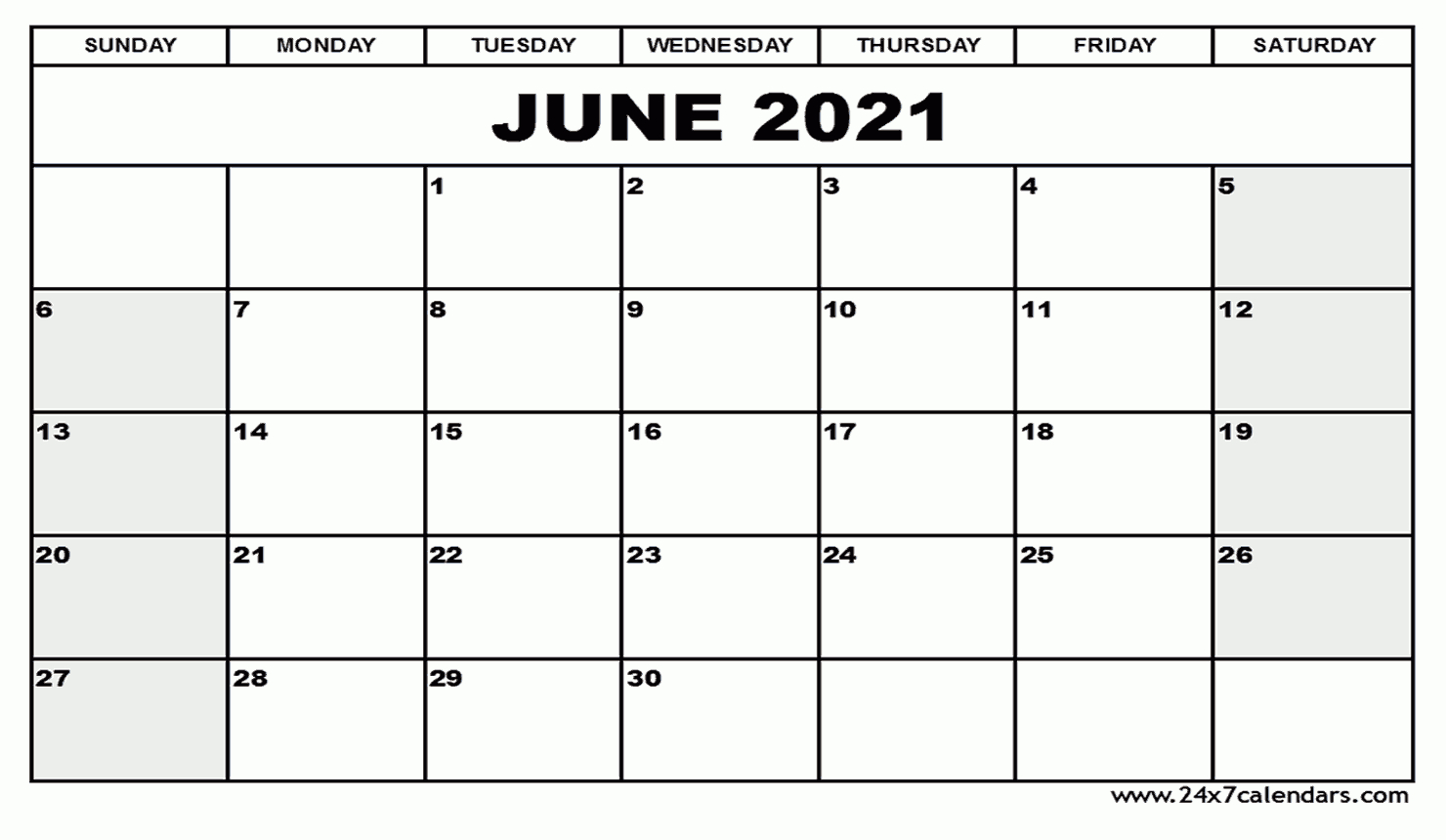 Free Printable June 2021 Calendar : 24X7Calendars  June 2021-June 2021 Calendar