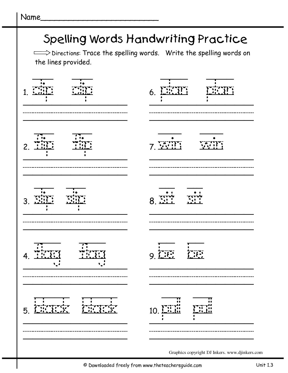 Free Printable Worksheets For 1St Grade Language Arts  Blank Assignment Sheet 1St Grade