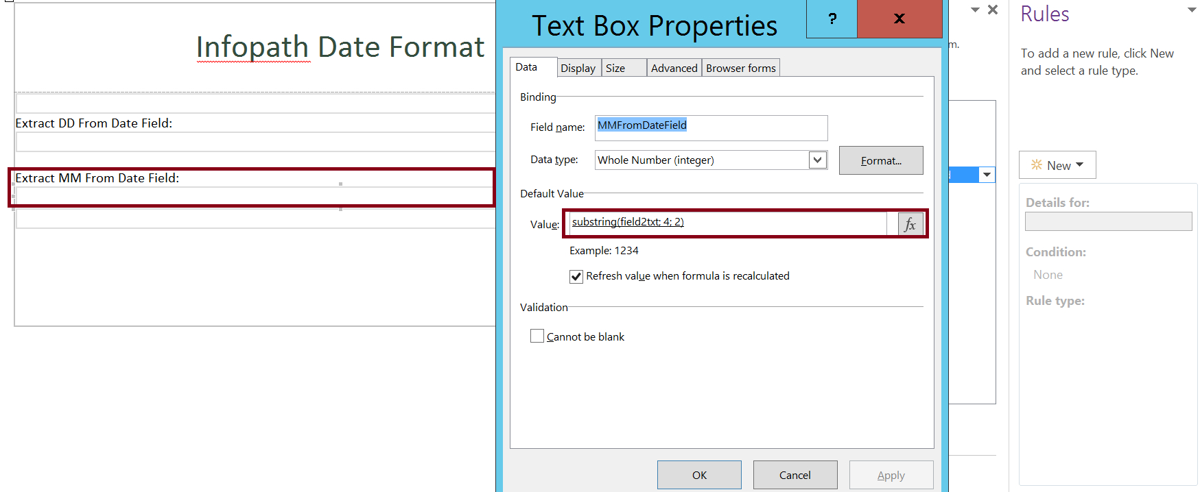 How To Validate The Date Column In Infopath Form | Global  If Month Column