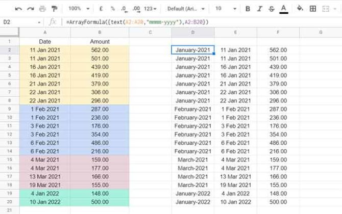 Month End Rows From Daily Data In Google Sheets  If Month Column