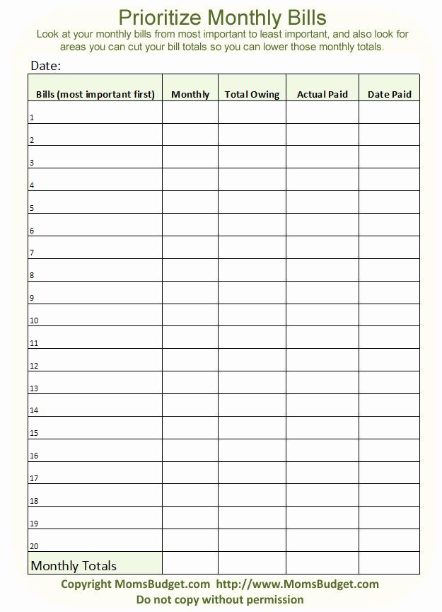 Monthly Bill Tracker Excel Luxury Free Printable Blank  Printable Blank Monthly Bill Spreadsheet