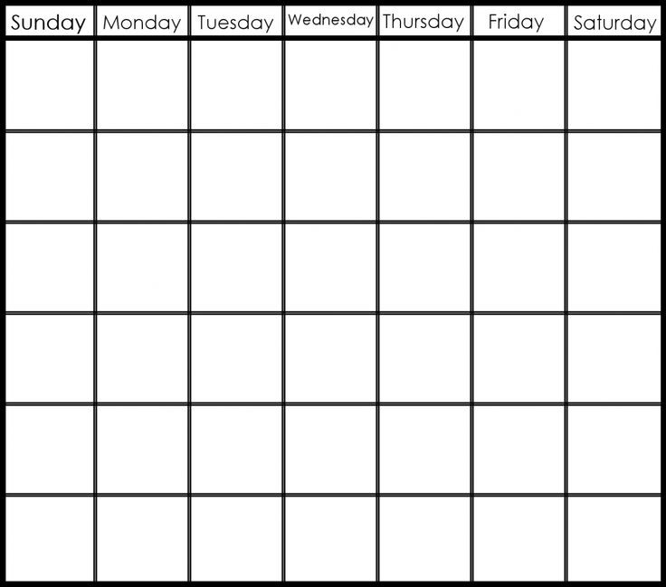 Printable 6 Week Calendar Printable 2 Week Calendar  Blank 6 Week Calendar Printable