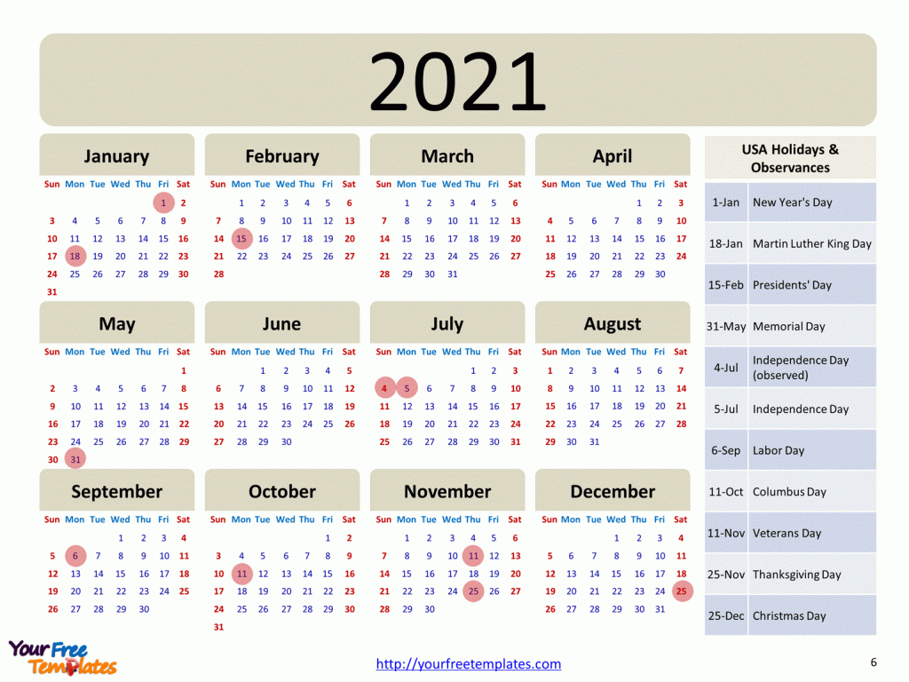 Printable Calendar 2021 Template - Free Powerpoint Templates  4 Months Per Page Calendar 2021 Printable