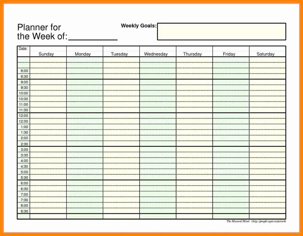 Printable Daily Calendar With Time Slots - Calendar  Daily Calendar With Time Slots Template
