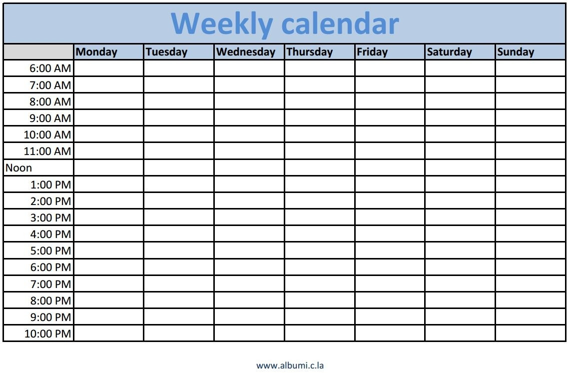 Printable Timeslot Calendar 2020 | Example Calendar Printable  Blank Daily Schedule