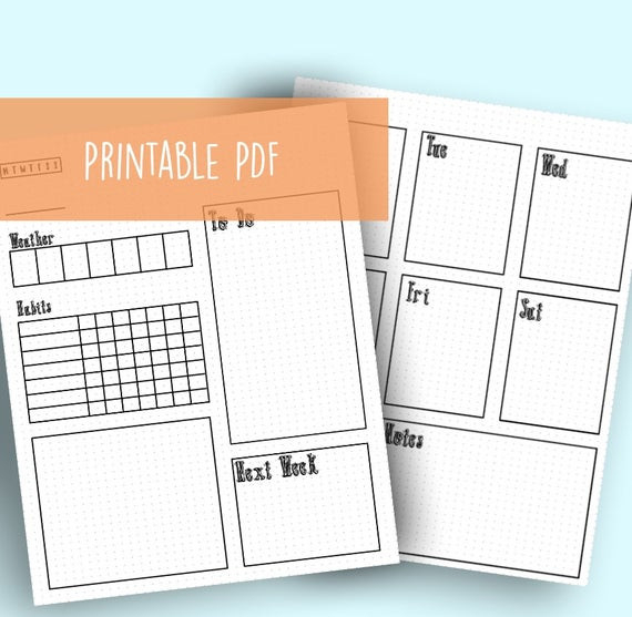 Printable Weekly Layout Pdf In 4X6 A5 And Letter Bullet  Printable 4X6 Calendar Template