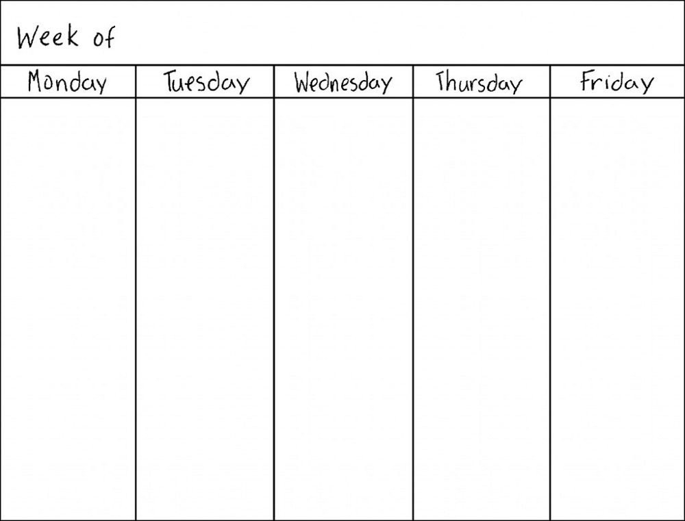 Weekly Calendar Printable Monday To Sunday Graphics  Free Monday Through Friday Calendar Templates