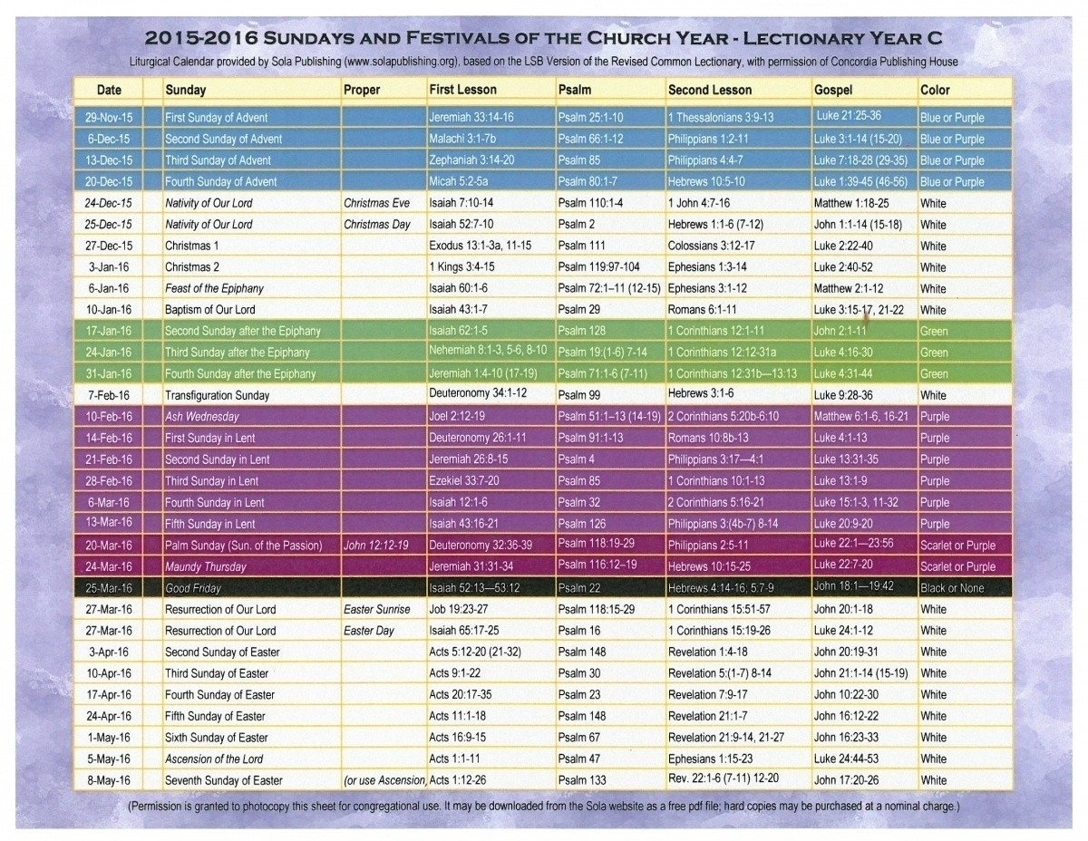 Year C Catholic Calendar | Ten Free Printable Calendar  Litrugical Calendar 2021 Methodist