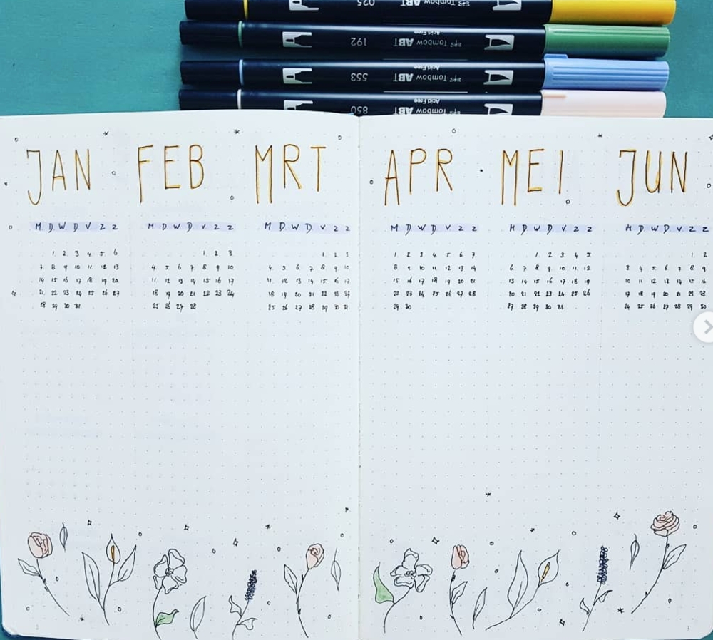 Year Calendar Bullet Journal | Ten Free Printable Calendar  Free Printable Blank Calendars To Fill In For Bullet Journal