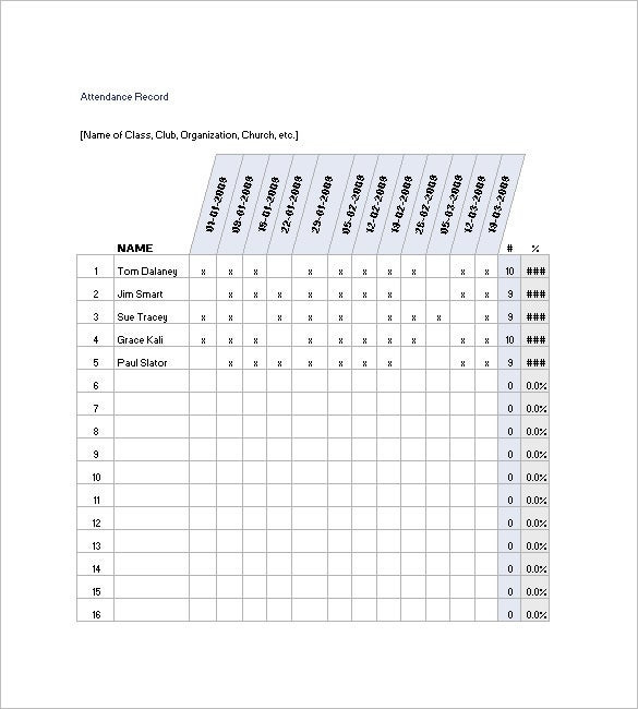 10+ Attendance List Templates | Word, Excel &amp; Pdf Templates  Monthly-Attendance-List