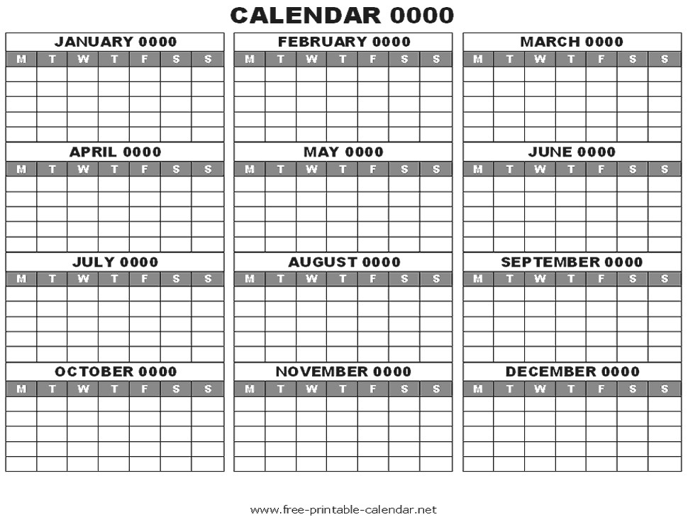 12 Months Calendars Printable Editable :-Free Calendar  Free Editable Calendar Templates Printable