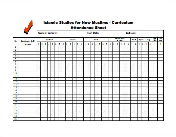 15+ Attendance Sheet Templates - Pdf, Word | Free  Monthly-Attendance-List