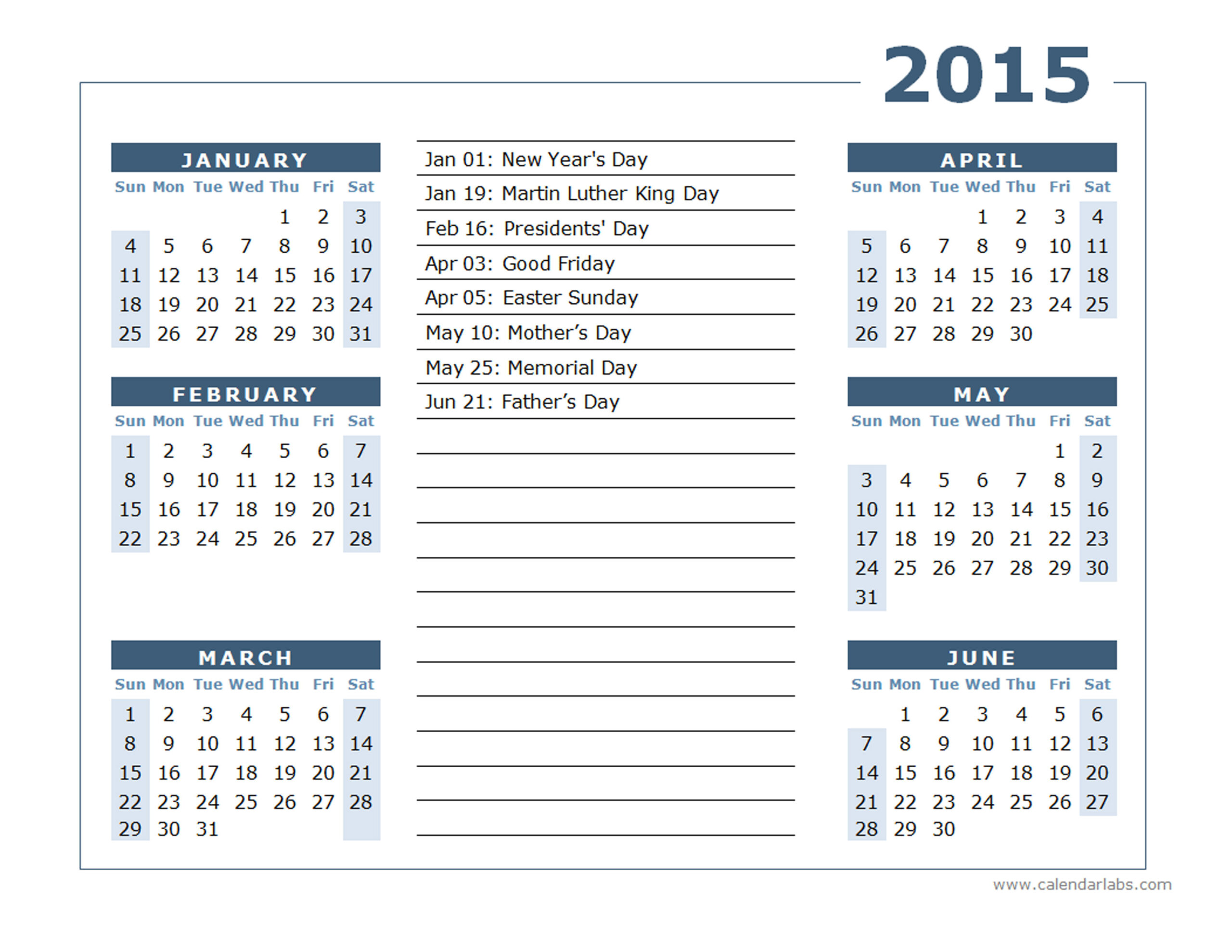 2015 Yearly Calendar Two Page 02 - Free Printable Templates  12 Month Financial Year Calendar 18 To 19