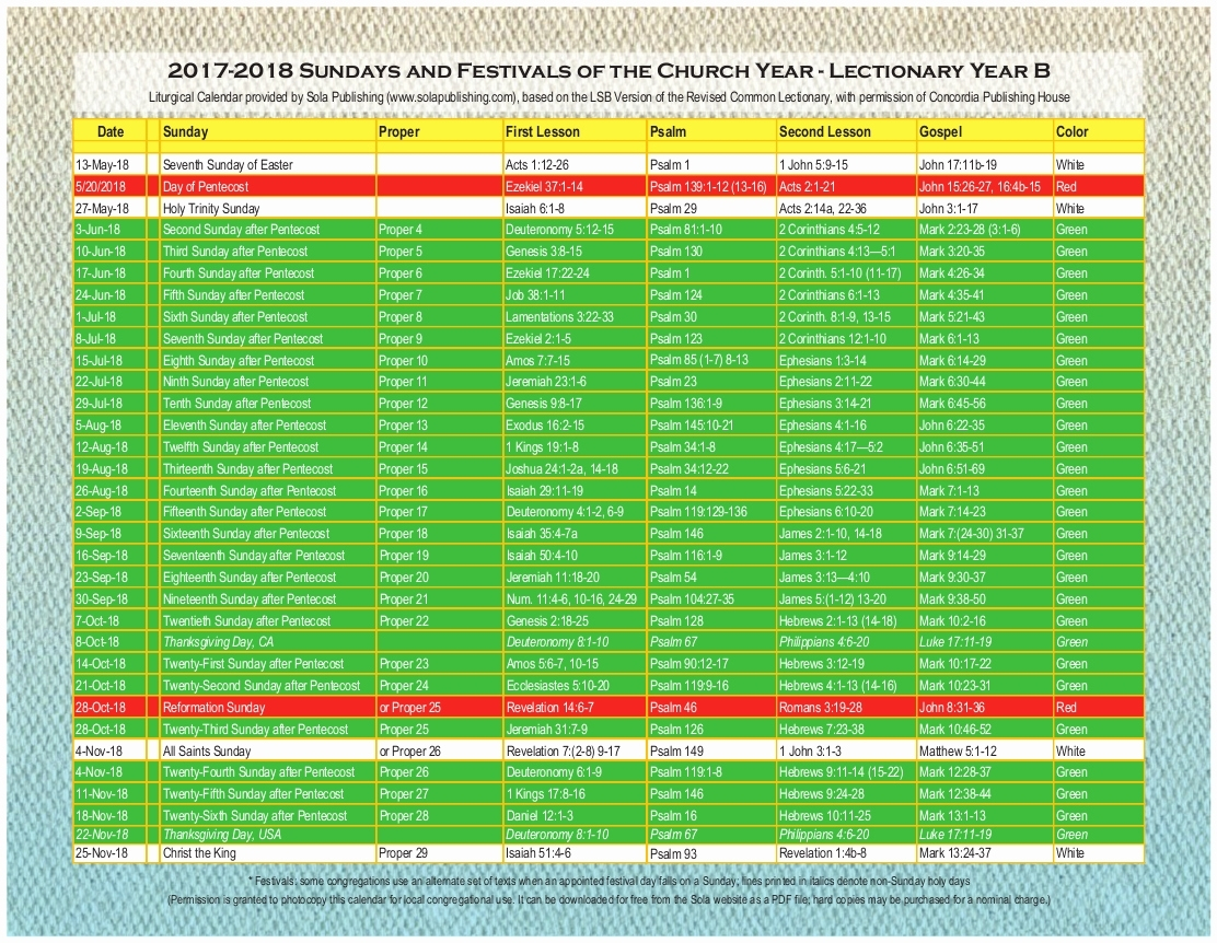 2020 Liturgical Calendar Year B - Template Calendar Design  Liturgical Calendar Dates For 2021