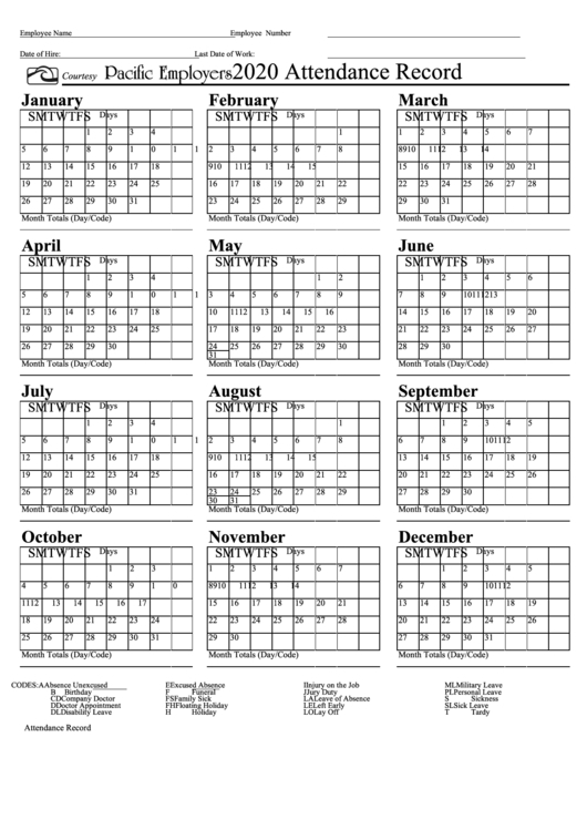 2021 Attendance Calendar Pdf | Printable Calendar Template  Downloadable 2021 Attendance Calendar