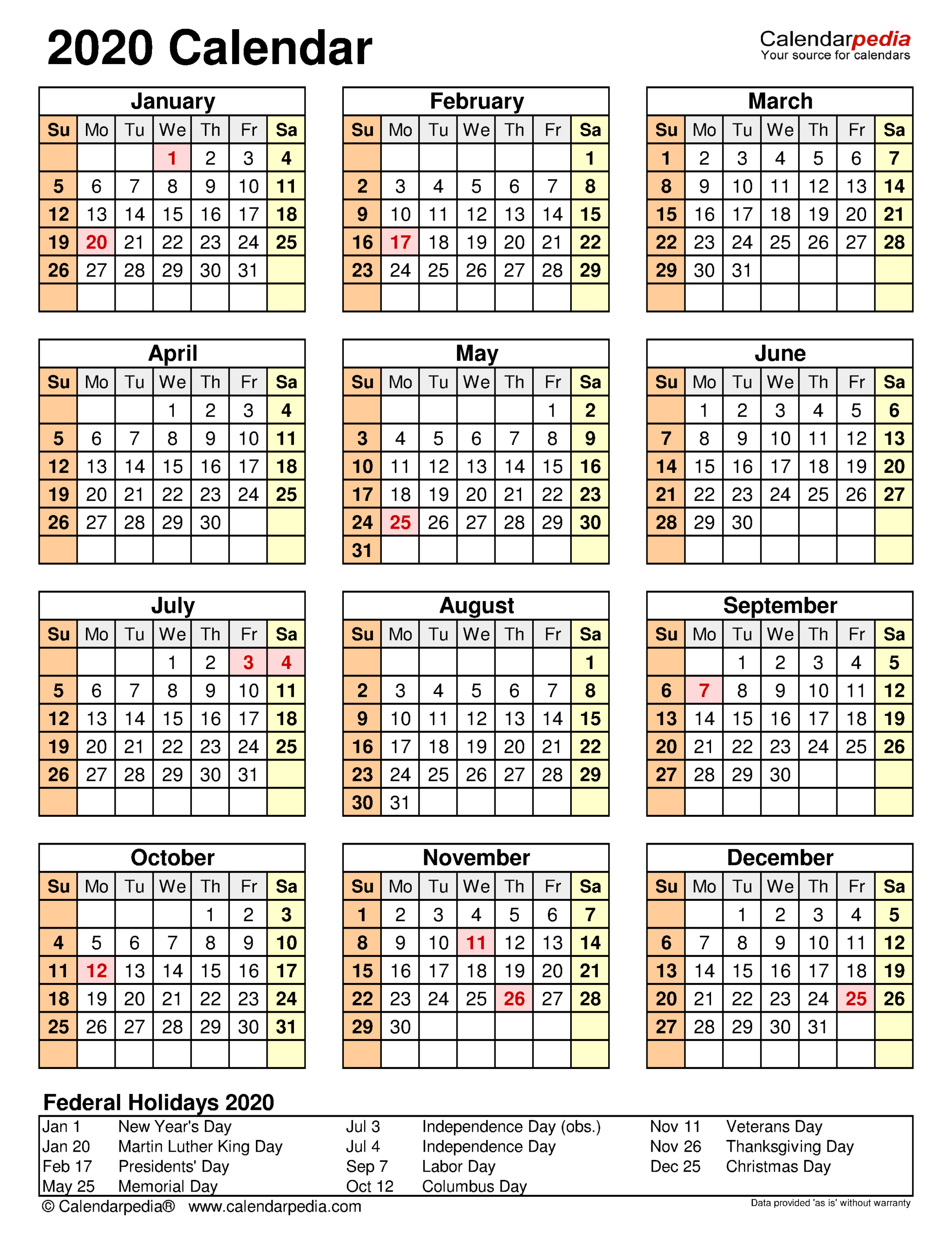 Downloadable 2021 Attendance Calendar - Template Calendar Design