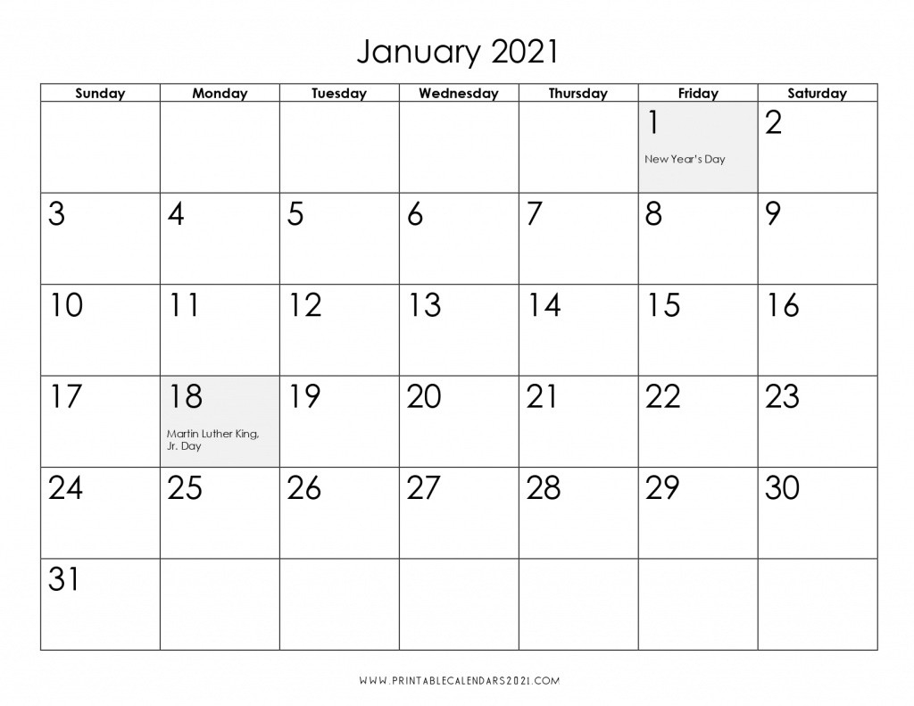 2021 Calendar One Month Per Page - Us Holidays 12 Month Pdf  2021 Printable 3 Monthly Per Page Calendar