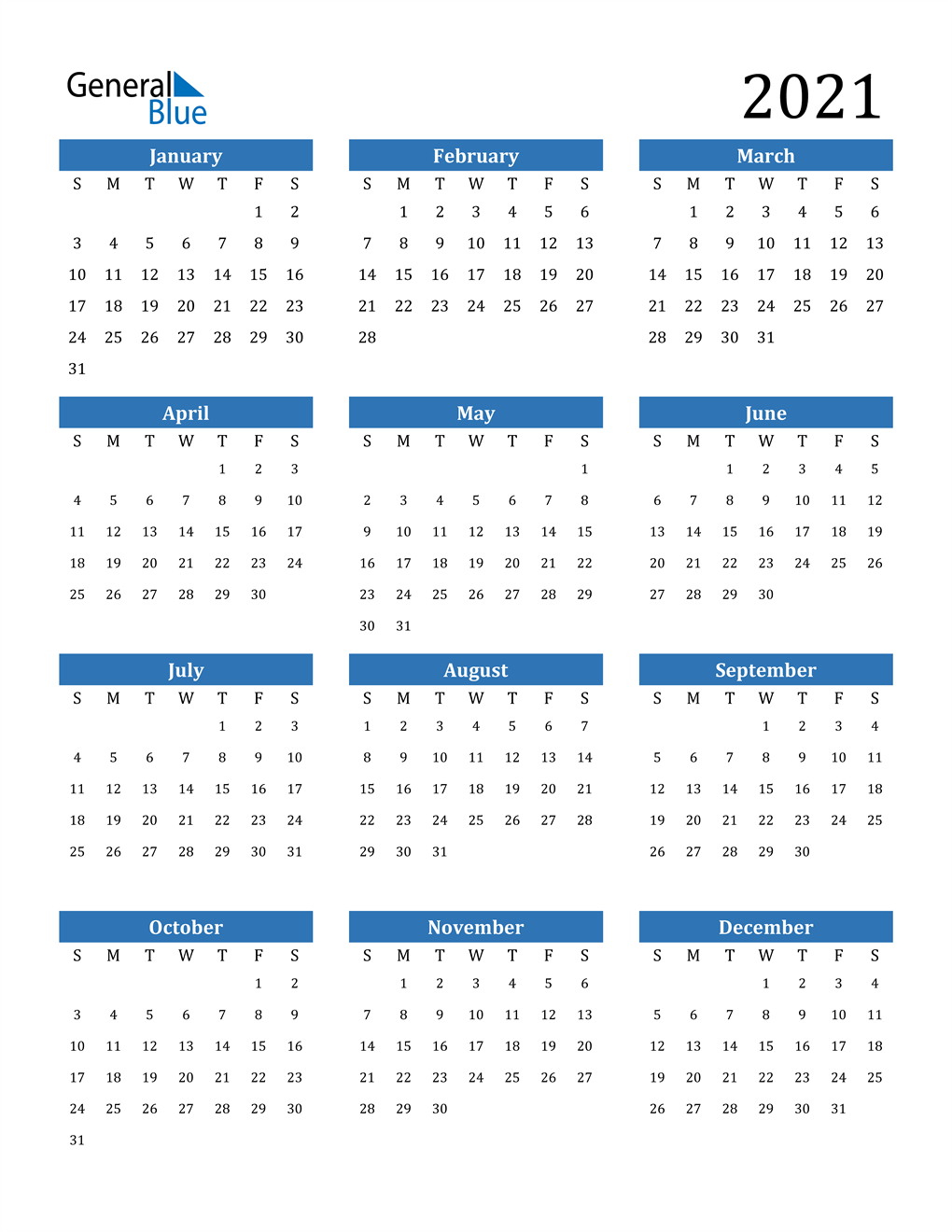 2021 Calendar (Pdf, Word, Excel)  Printable 2021 2021 Depo Calendar