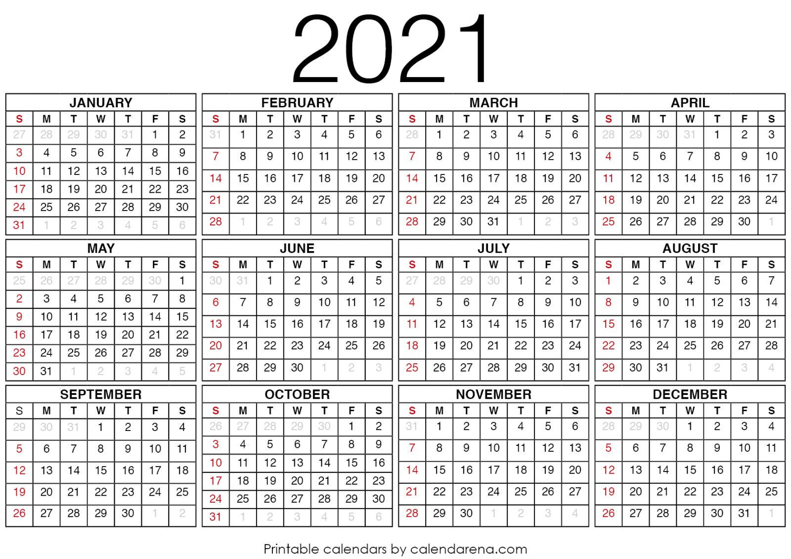 2021 Calendars : Blank Calendar Printable | Calendar  Printable 2021 2021 Depo Calendar