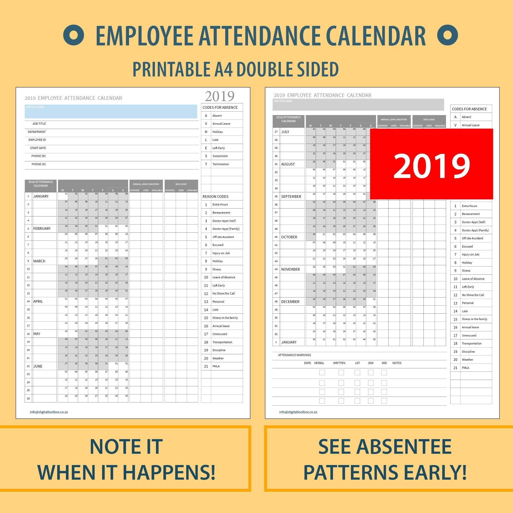 2021 Employee Absentee Calendar Printable - Calendar  Employee Attendance  Calendar Free Printable 2021