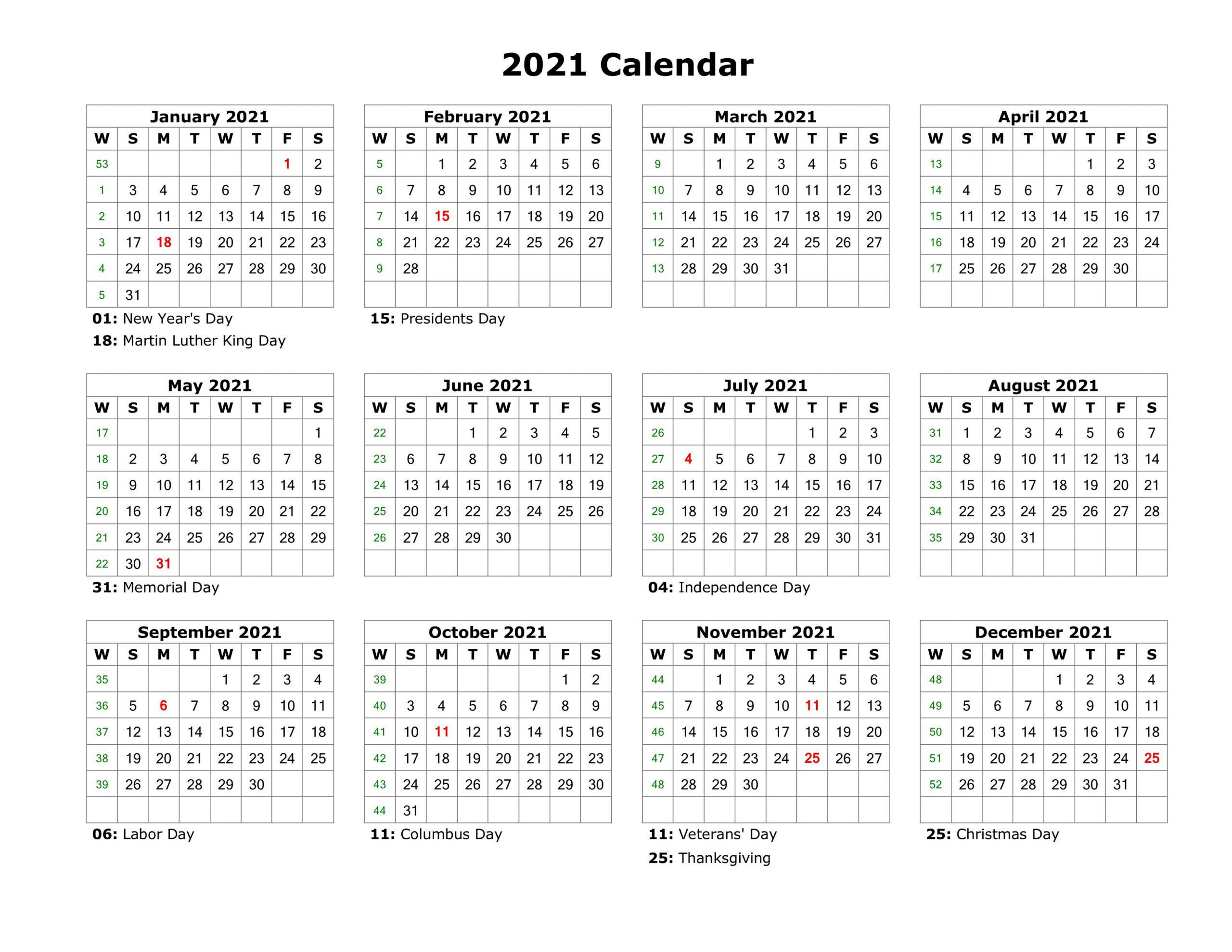 2021 Printable Calendar One Page  Printable 2021 2021 Depo Calendar