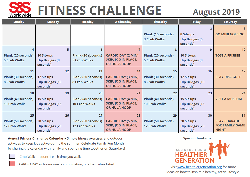 30 Day Fitness Calendar Printable - Printable Calendar  30 Day Fitness Calendar