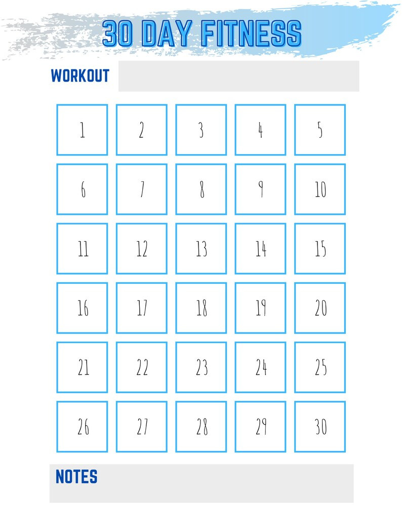 30 Day Fitness Or Weight Loss Challenge Tracker Digital | Etsy  Fitness Challenge Tracker