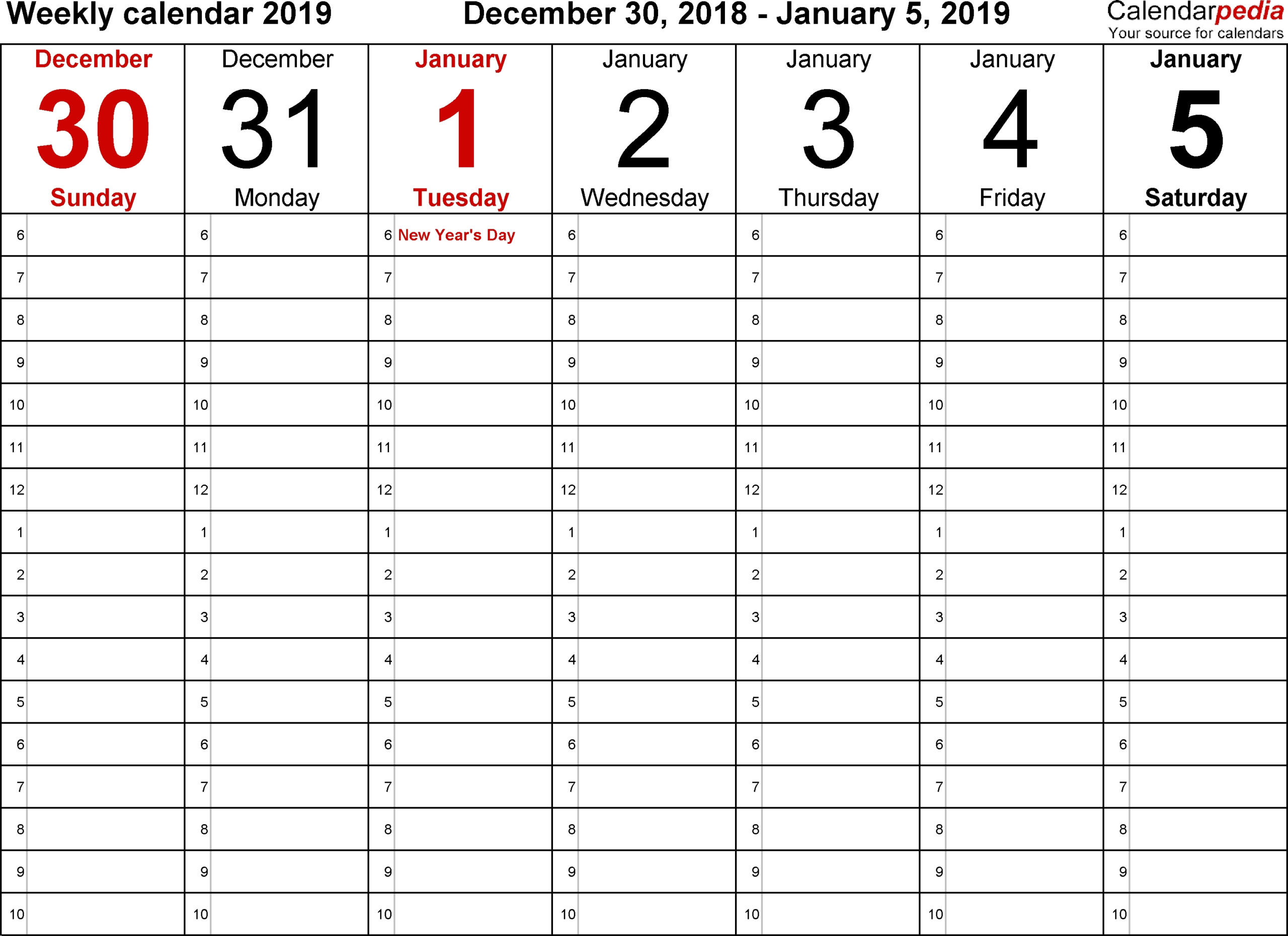 5 Day Week Blank Calendar With Time Slots Printable  Printable Calendar With Time