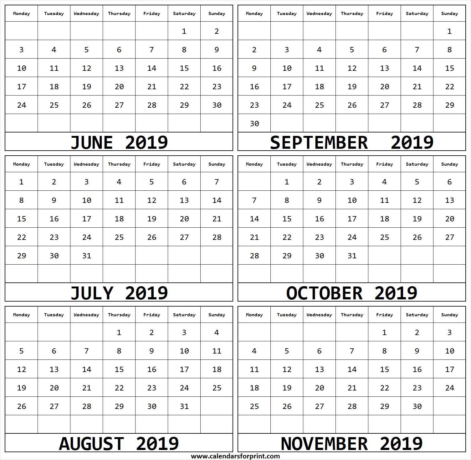 6 Month Printable Free Calendar | Example Calendar Printable  6 Month Calendar