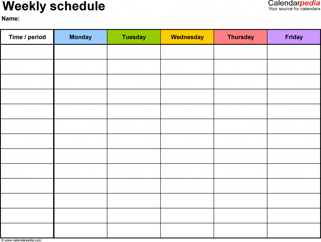 7 Day Blank Calander - Calendar Template 2021  7 Day Calendar Template Printable