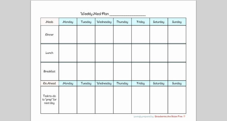 7 Day Week Calendar Template In 2020 | Meal Planning Chart  7 Week Calendar Template